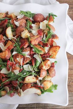 Roasted Potato Salad with Pancetta, Sun-Dried Tomatoes and Arugula