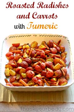 Roasted Radishes and Carrots with Turmeric