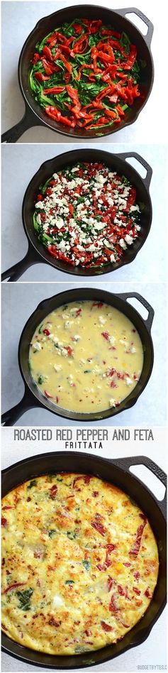 Roasted Red Pepper and Feta Frittata