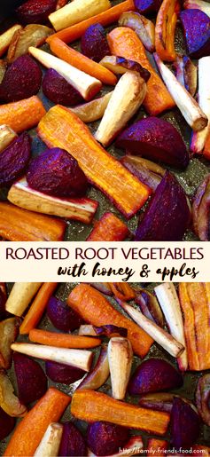Roasted root vegetables with honey & apples