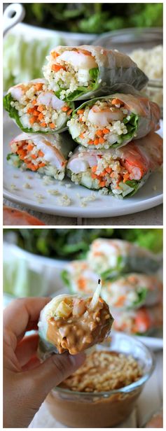 Roasted Shrimp Quinoa Spring Rolls