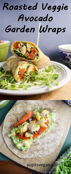 Roasted Vegetable Avocado Garden Wraps