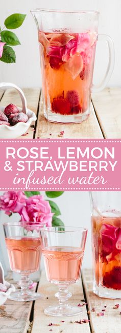 Rose, Lemon & Strawberry Infused Water