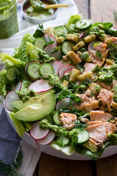 Salmon, Avocado and Cucumber Salad with Cilantro Dressing