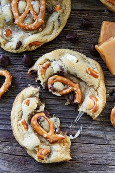 Salted Caramel Pretzel Chocolate Chip Cookies