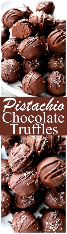 Salted Pistachio Dark Chocolate Truffles