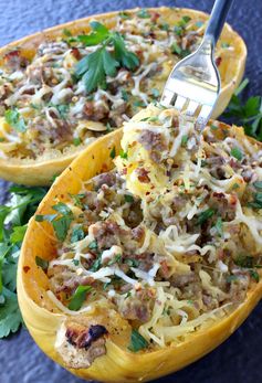 Sausage Spaghetti Squash with Apple Cider Glaze