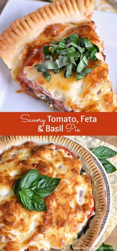 Savory Tomato, Feta, and Basil Pie
