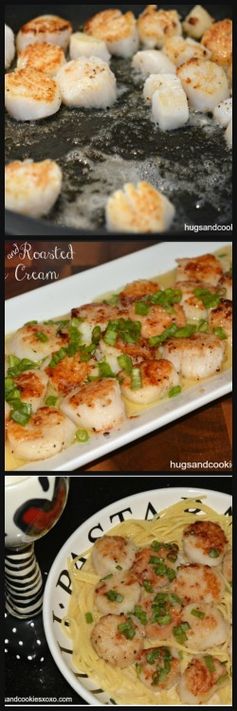 Scallops & Roasted Garlic Cream