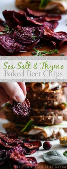 Sea Salt and Thyme Baked Beet Chips