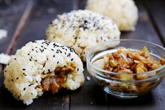 Sesame Rice Balls with Caramelised Onions and Tempeh