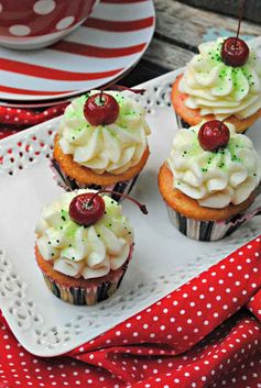 Shirley Temple Cupcakes with Lime Frosting