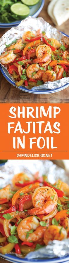 Shrimp Fajitas in Foil