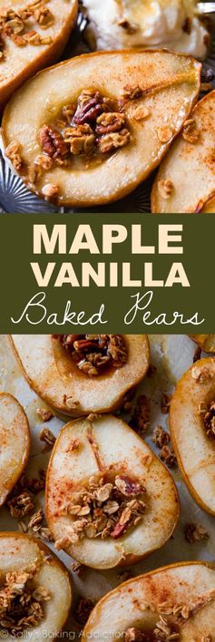 Simple Maple Vanilla Baked Pears