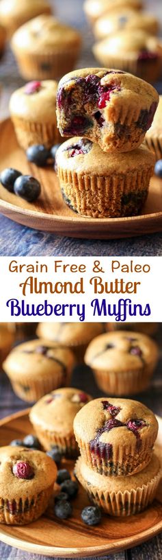 Simple Paleo Blueberry Muffins with Almond Butter