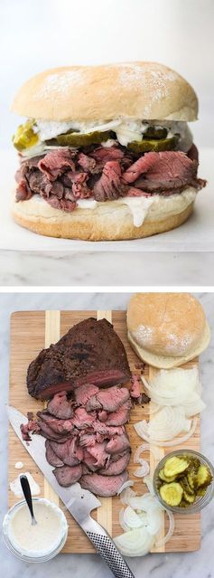 Sirloin Steak Sandwiches with Horseradish Sauce