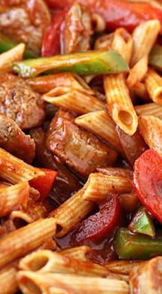 Skillet Italian Sausage & Peppers with Penne
