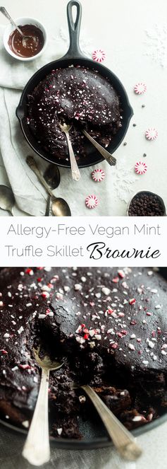 Skillet Peppermint Vegan Brownies