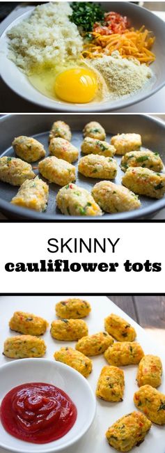 Skinny Baked Cauliflower Tots