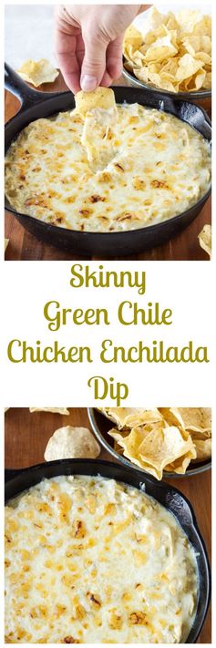 Skinny Green Chile Chicken Enchilada Dip