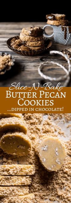 Slice 'N' Bake Vanilla Brown Butter Pecan Cookies...Dipped in Chocolate