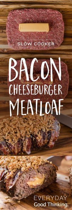 Slow Cooker Bacon Cheeseburger Meatloaf