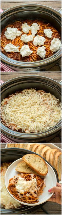 Slow Cooker Baked Spaghetti