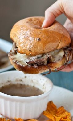 Slow Cooker Beef Brisket French Dip Sandwiches #SundaySupper