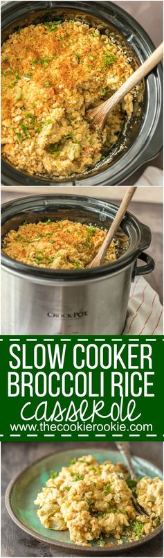 Slow Cooker Broccoli Rice Casserole