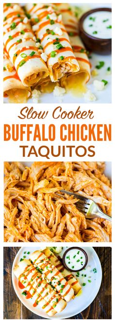 Slow Cooker Buffalo Chicken Taquitos