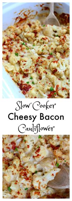 Slow Cooker Cheesy Bacon Cauliflower