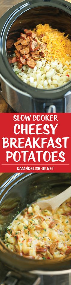 Slow Cooker Cheesy Breakfast Potatoes