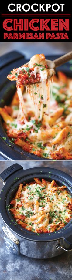 Slow Cooker Chicken Parmesan Pasta