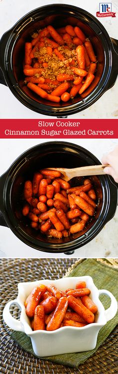 Slow Cooker Cinnamon Sugar Glazed Carrots