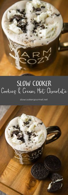 Slow Cooker Cookies and Cream Hot Chocolate