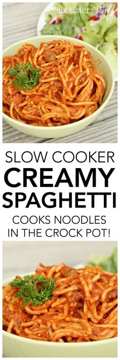 Slow Cooker Creamy Spaghetti