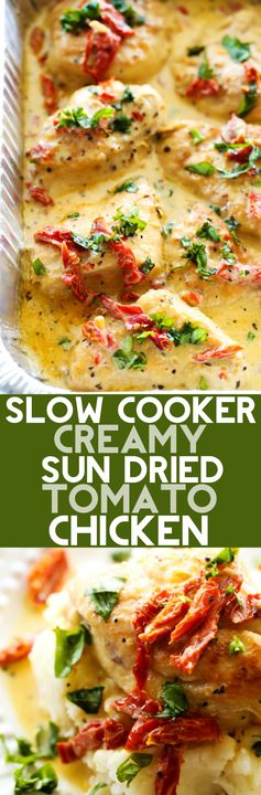 Slow Cooker Creamy Sun Dried Tomato Chicken