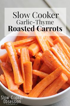Slow Cooker Garlic Thyme Roasted Carrots