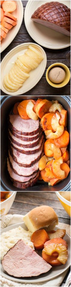 Slow Cooker Ham and Sweet Potatoes