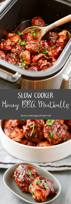 Slow Cooker Honey BBQ Meatballs