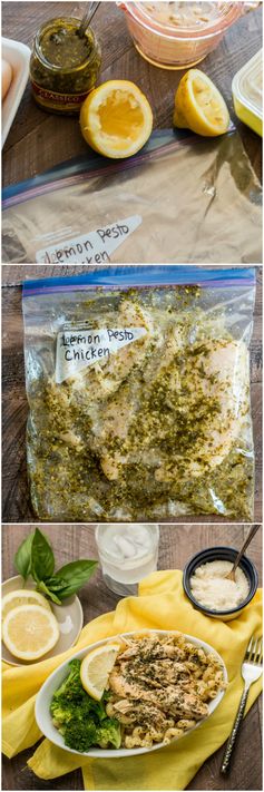 Slow Cooker Lemon Pesto Chicken (Freezer Meal Friendly
