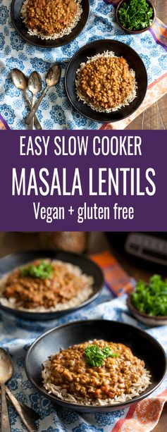 Slow Cooker Masala Lentils (gluten free, soy free