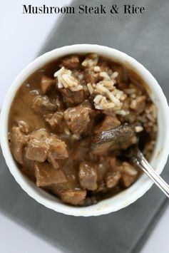 Slow Cooker: Mushroom Steak and Rice