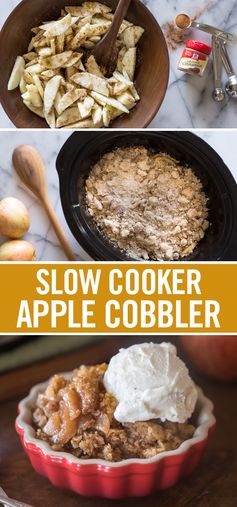 Slow Cooker Oatmeal Apple Cobbler