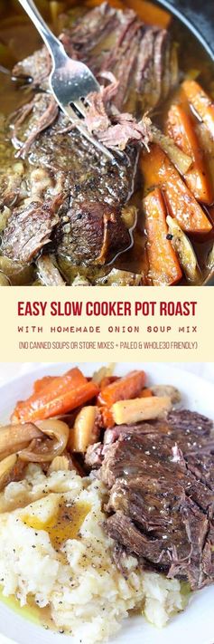 Slow Cooker Pot Roast with Homemade Onion Soup Mix