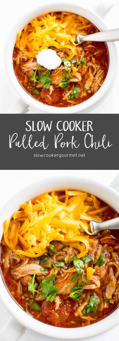 Slow Cooker Pulled Pork Chili