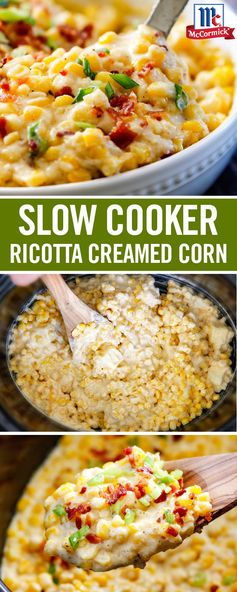 Slow Cooker Ricotta Rosemary Creamed Corn