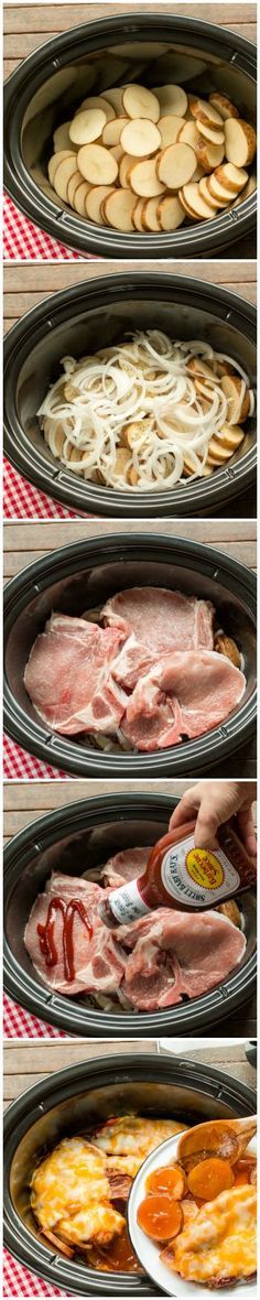 Slow Cooker Sweet Baby Ray's Barbecue Pork Chops and Potatoes