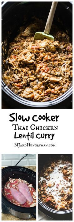 Slow Cooker Thai Chicken Lentil Curry