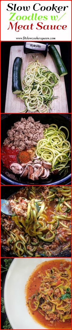 Slow Cooker Zoodles with Meat Sauce